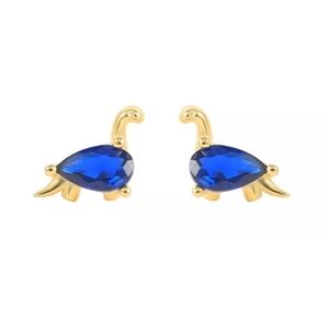 Brachiosaurus Dinosaur sterling silver delicate stud earrings